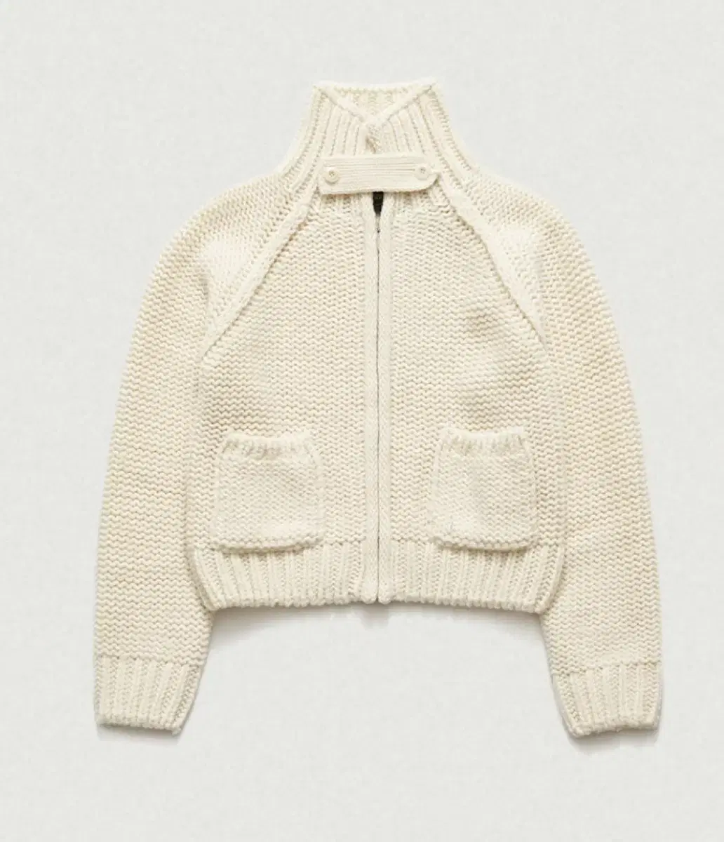 더바넷 집업 lvory Soap Zip-Up Knit Cardigan